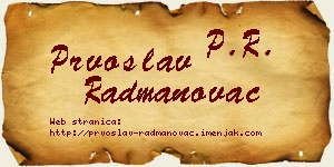 Prvoslav Radmanovac vizit kartica